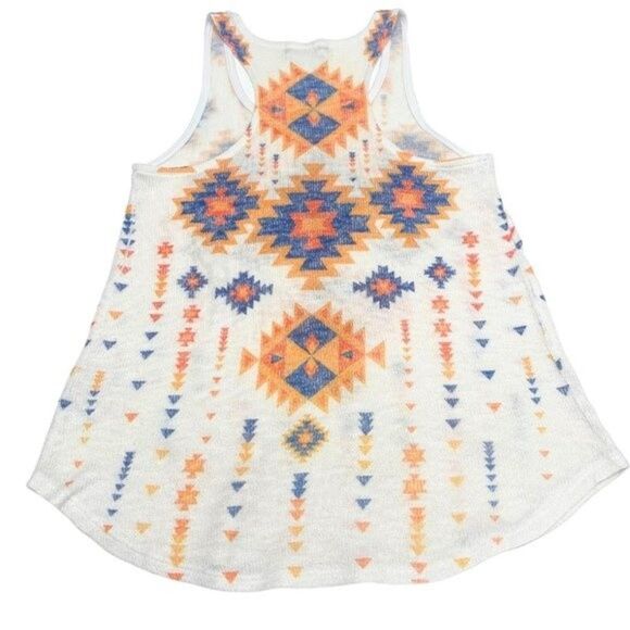 Women's Aztec Tribal Print Racerback Tank Top Blouse Size Medium - Picture 2 of 12